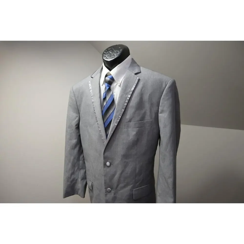 Vinci Slim Fit Tuxedo 2 Piece Suit Pants Jacket‎ Gray Mens Sz 44 x 30 50 R